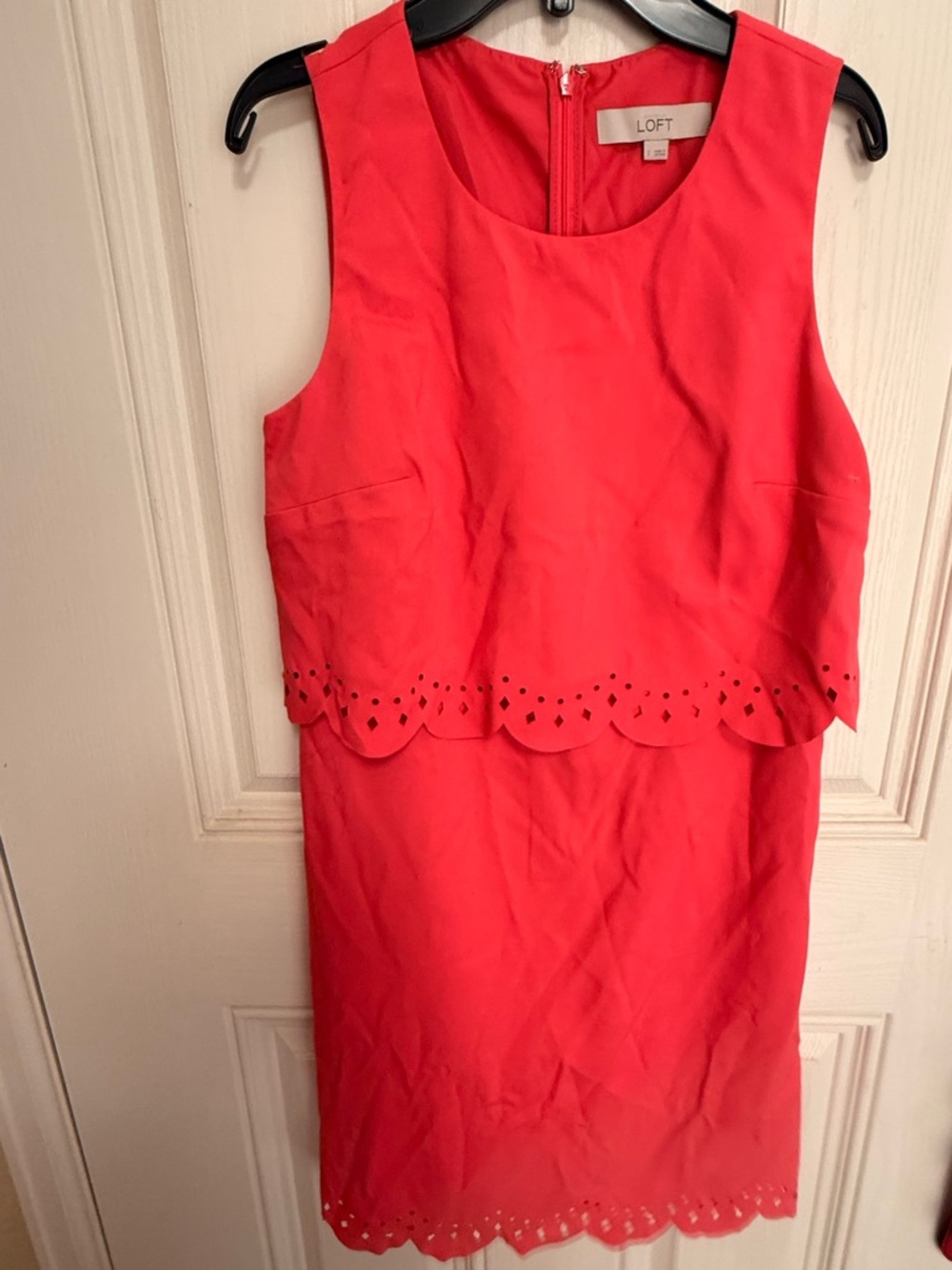 LOFT Coral Sleeveless Shift Dress